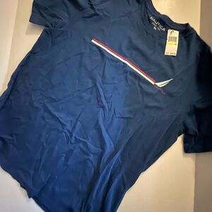 *NWT Nautica - Nautical Blue Tee with Sailboat Logo Accent - Men’s Size M